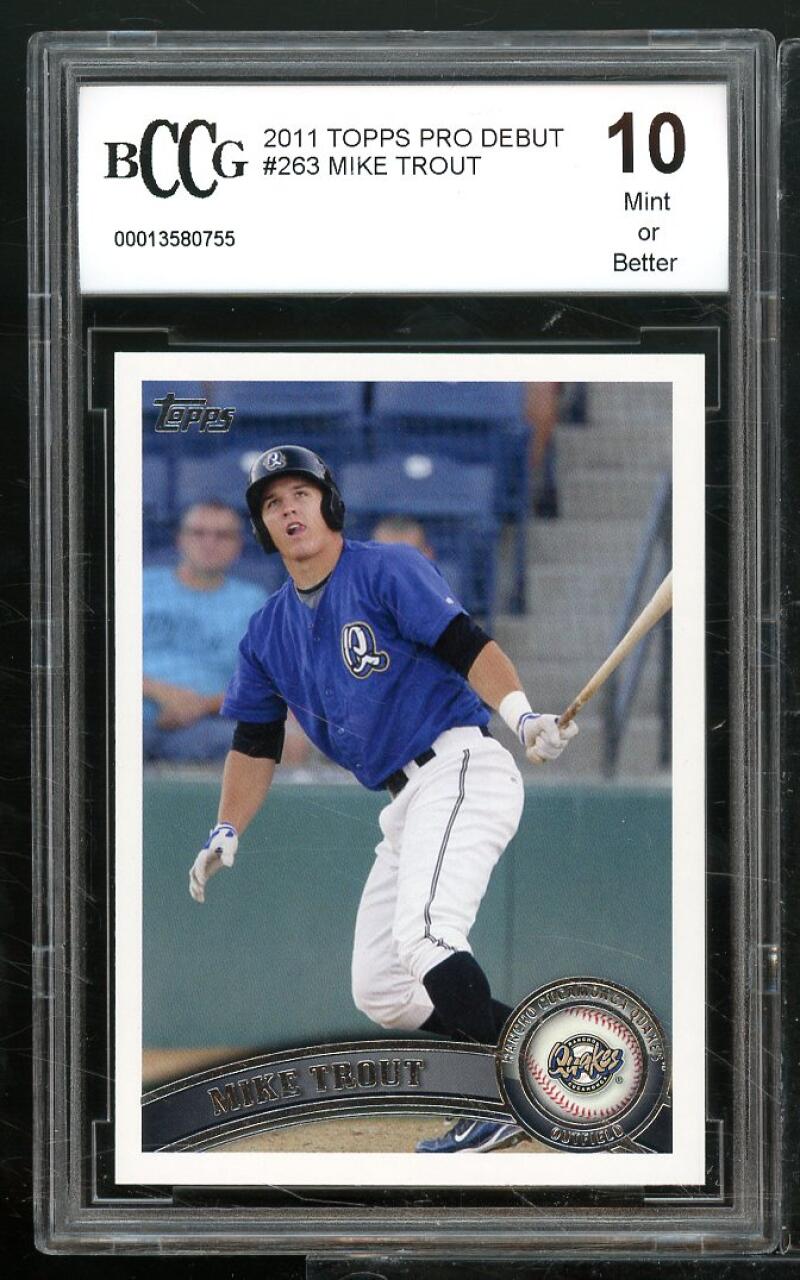 2011 Topps Pro Debut #263 Mike Trout Rookie Card BGS BCCG 10 Mint+ Image 1