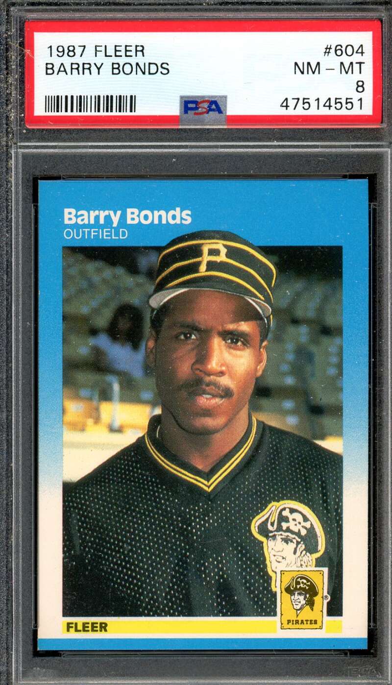 Barry Bonds Rookie Card 1987 Fleer #604 PSA 8 Image 1