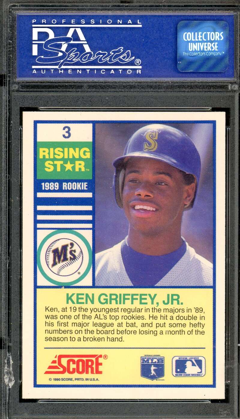 Ken Griffey Jr. Card 1990 Score Rising Stars #3 PSA 9 Image 2