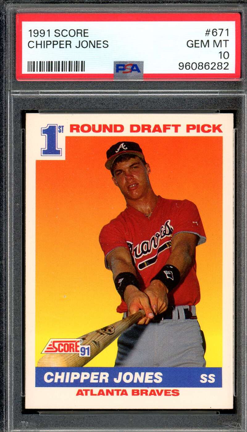 Chipper Jones Rookie Card 1991 Score #671 PSA 10 Image 1