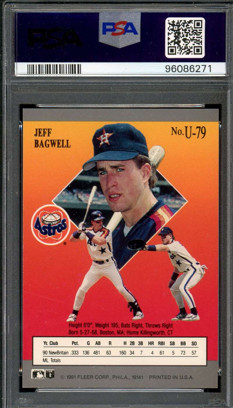 Jeff Bagwell Rookie Card 1991 Ultra Update #U-79 PSA 8 Image 2