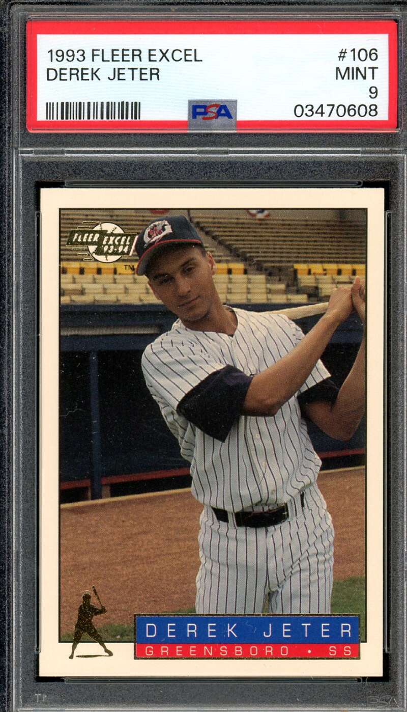 Derek Jeter Rookie Card 1993 Fleer Excel #106 PSA 9 Image 1