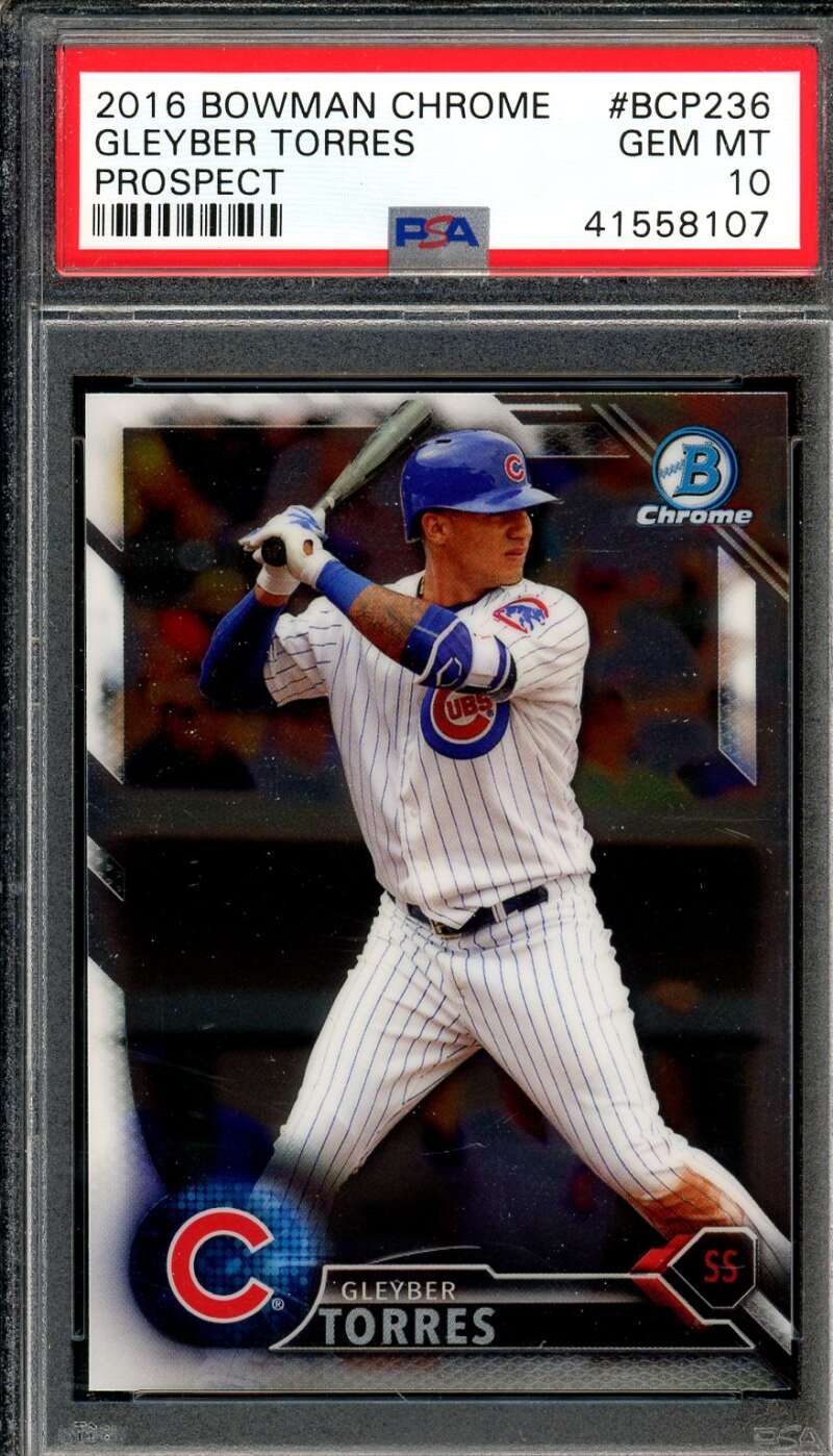 Gleyber Torres Rookie Card 2016 Bowman Chrome #BCP236 PSA 10 Image 1