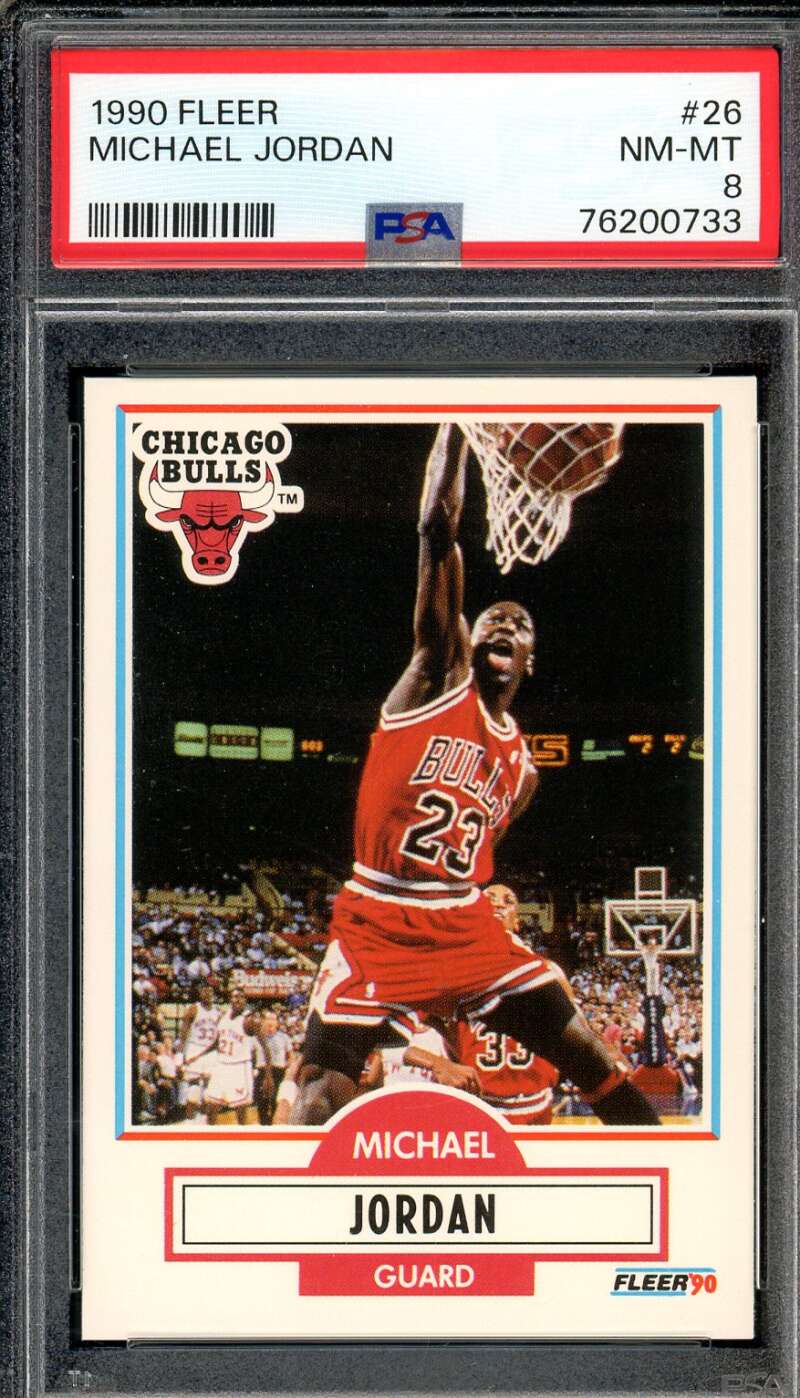 Michael Jordan Card 1990-91 Fleer #26 PSA 8 Image 1