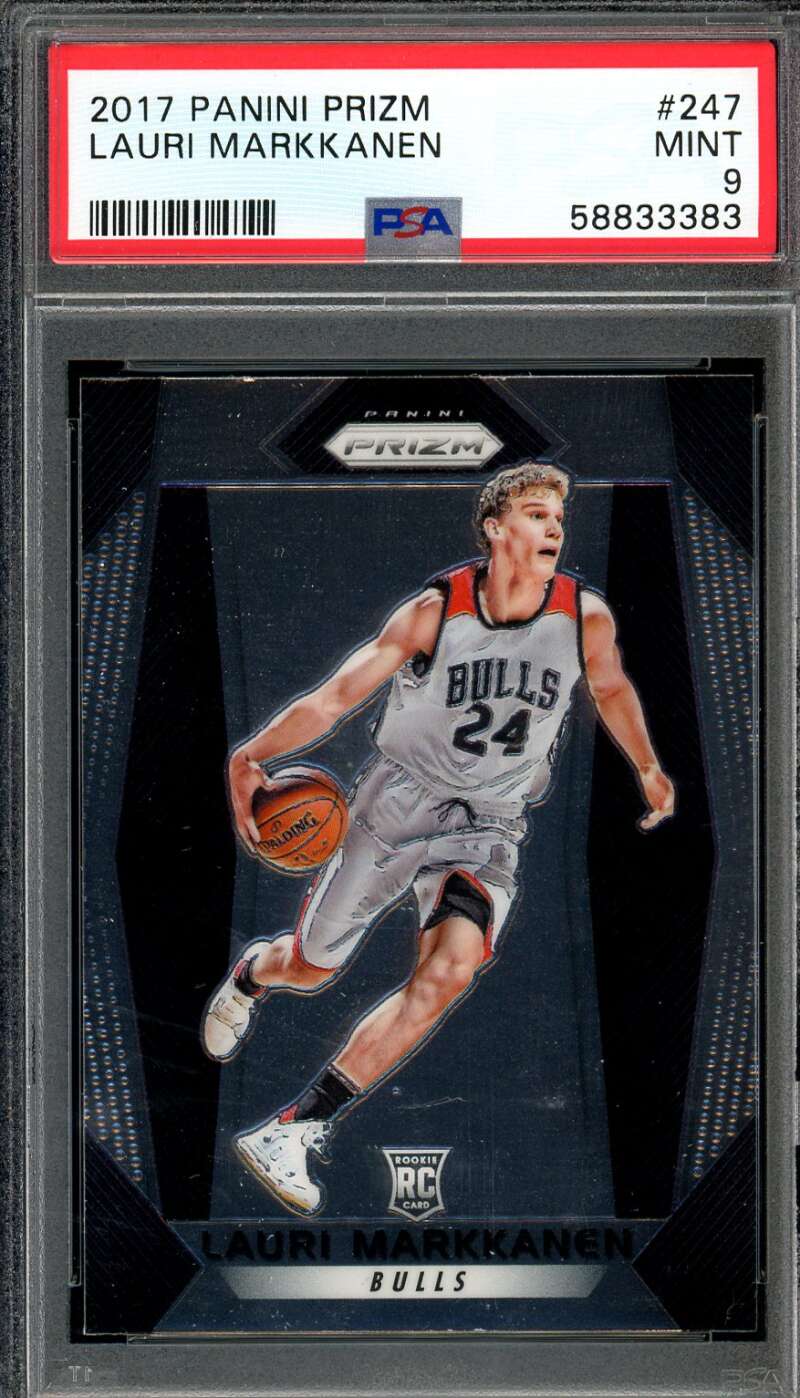 Lauri Markkanen Rookie Card 2017-18 Panini Prizm #247 PSA 9 Image 1