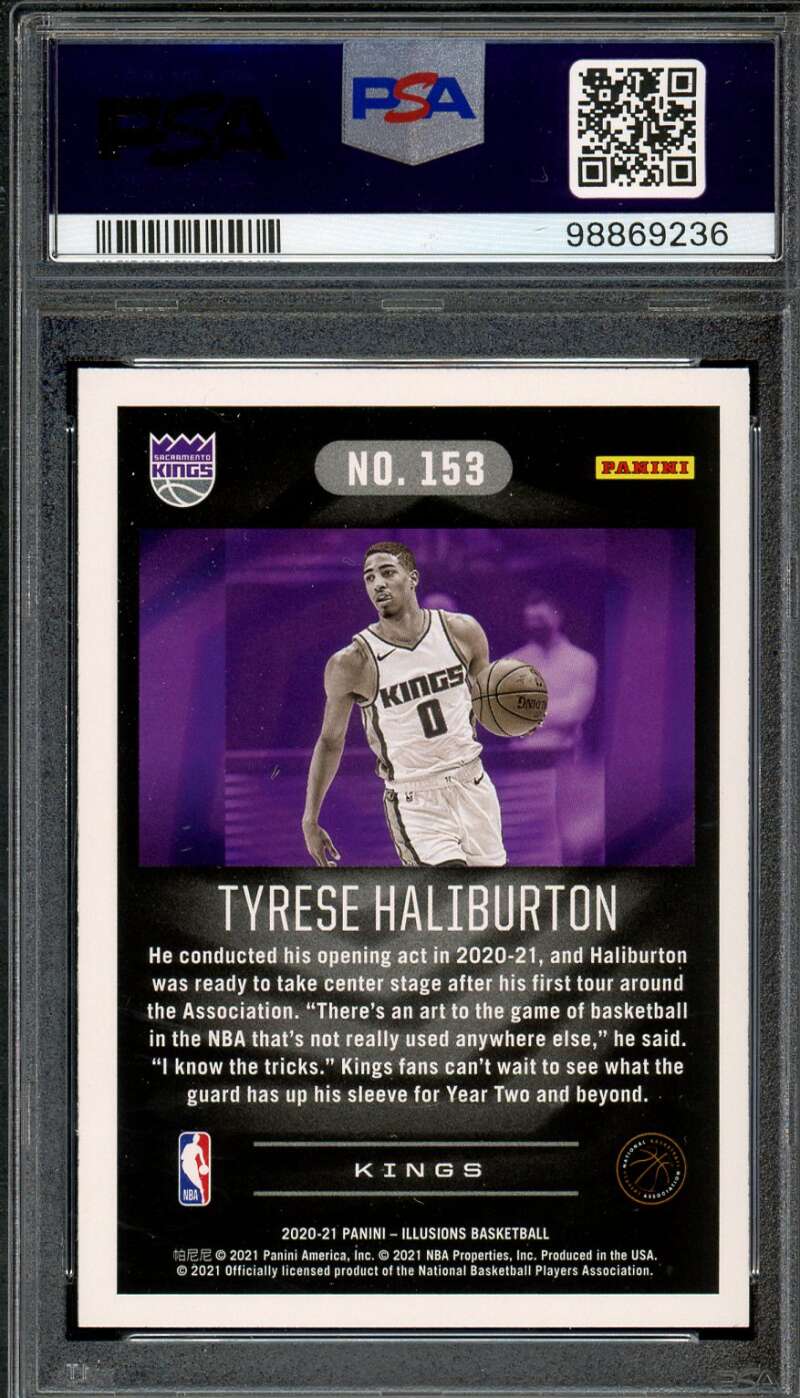 Tyrese Haliburton Rookie Card 2020-21 Illusions #153 PSA 10 Image 2