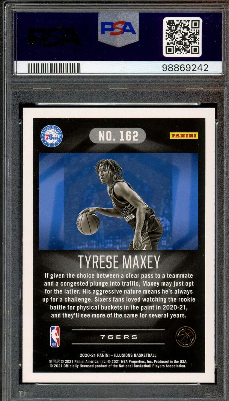 Tyrese Maxey Rookie Card 2020-21 Illusions #162 PSA 10 Image 2