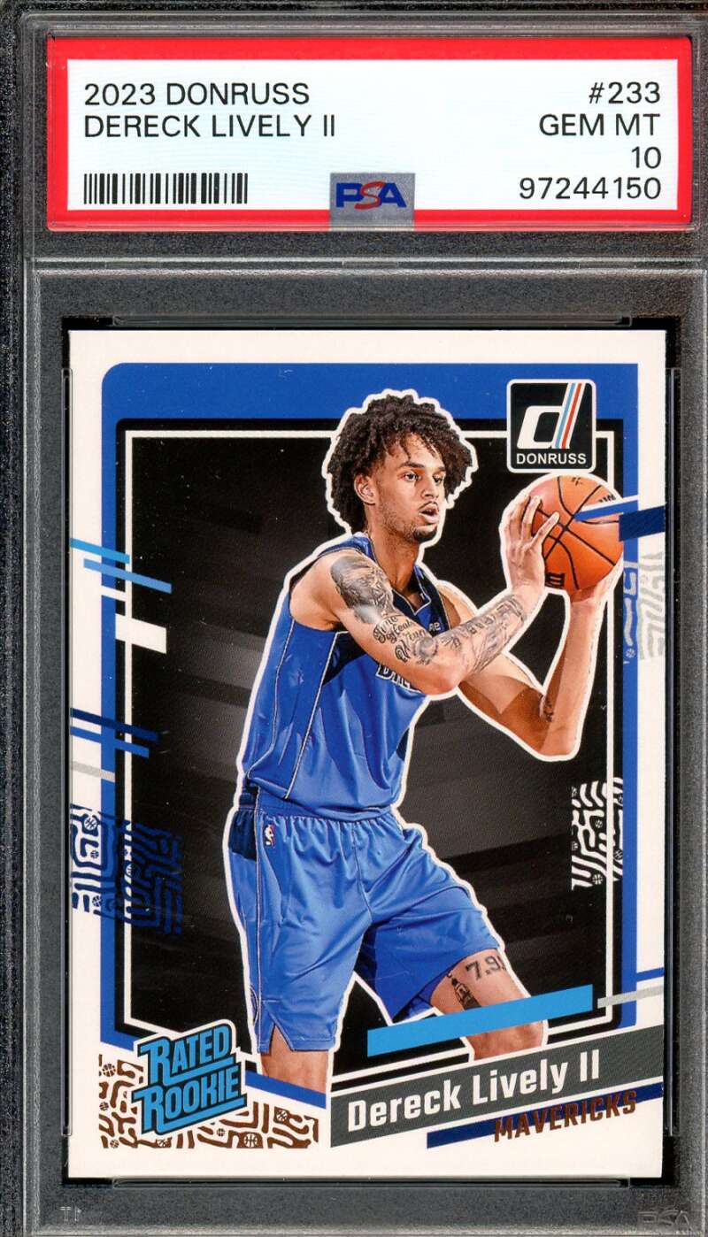 Dereck Lively II Rookie Card 2023-24 Donruss #233 PSA 10 Image 1