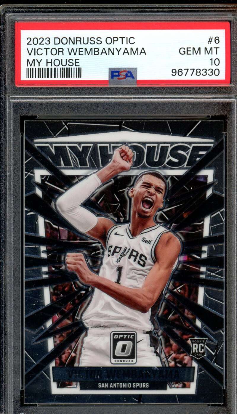 Victor Wembanyama Rookie Card 2023-24 Donruss Optic #6 PSA 10 Image 1