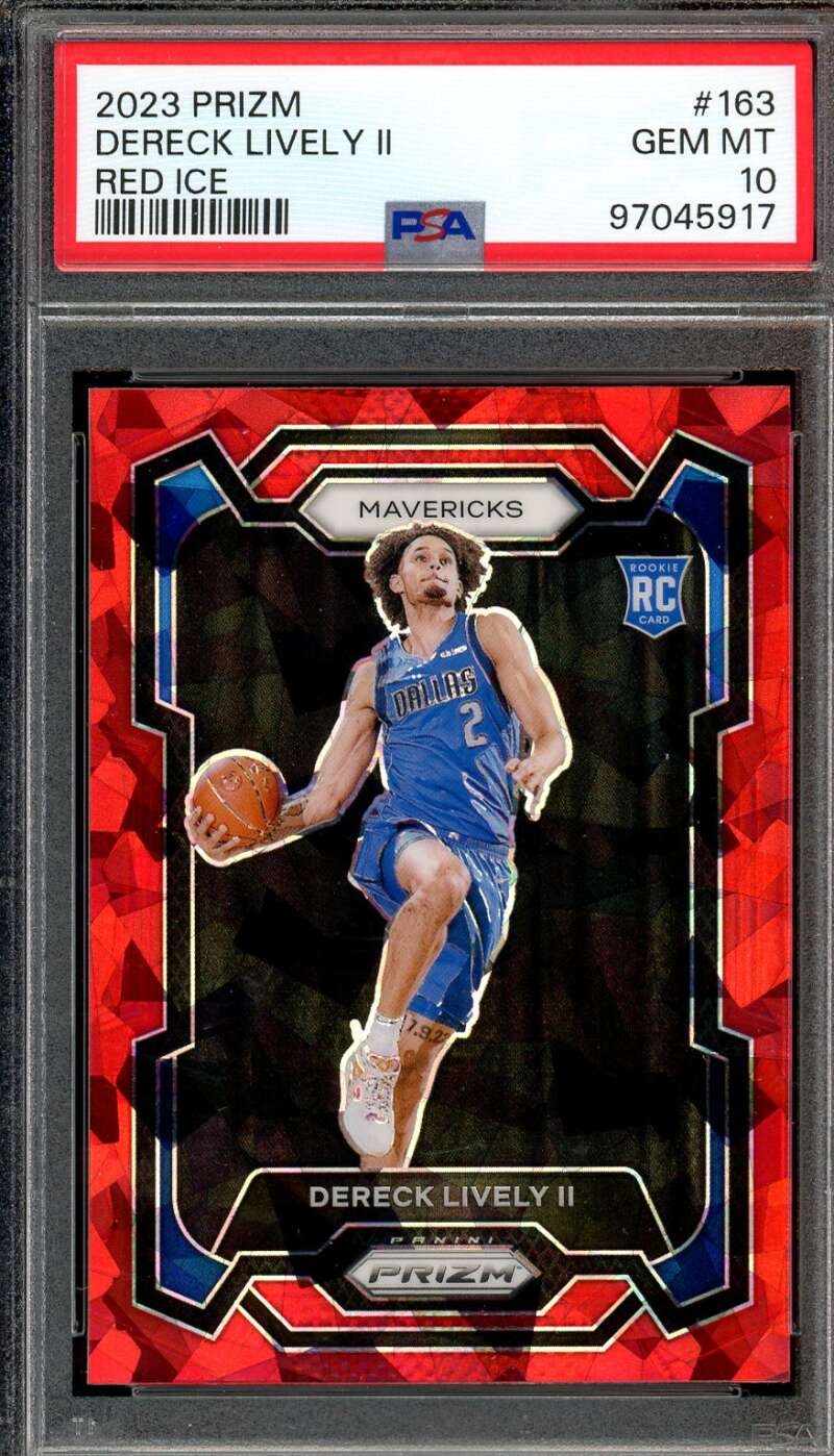 Dereck Lively II Rookie Card 2023-24 Prizm Red Ice #163 PSA 10 Image 1