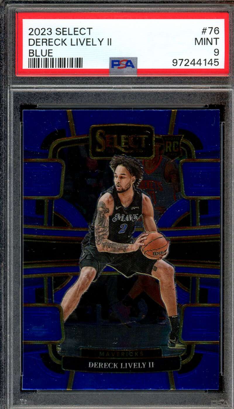 Dereck Lively II Rookie Card 2023-24 Select Blue #76 PSA 9 Image 1