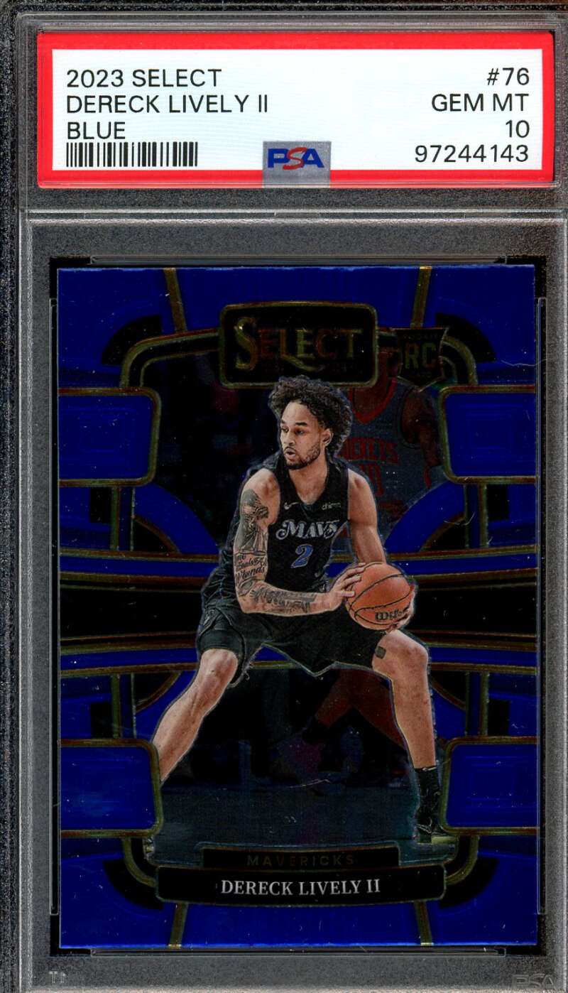 Dereck Lively II Rookie Card 2023-24 Select Blue #76 PSA 10 Image 1