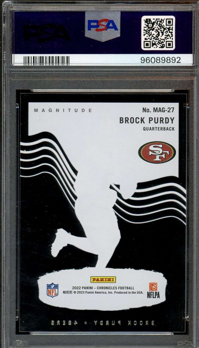 Brock Purdy Rookie Card 2022 Chronicles Magnitude #MAG27 PSA 9 Image 2