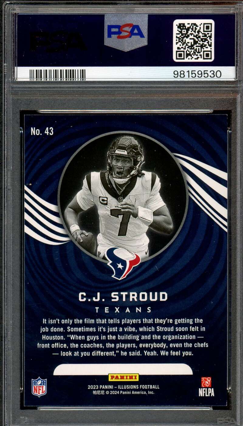 C.J. Stroud Rookie Card 2023 Illusions #43 PSA 8 Image 2