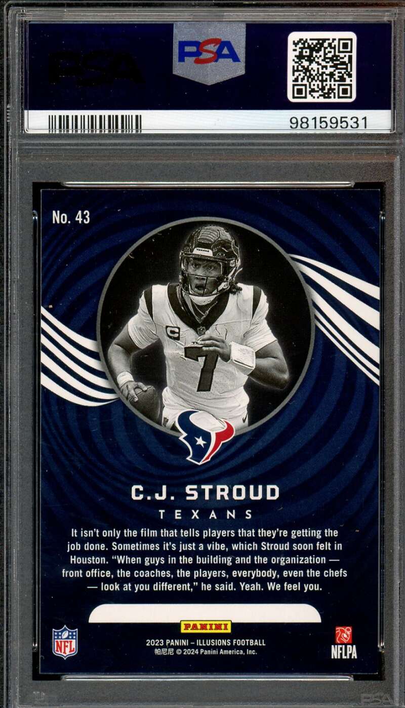 C.J. Stroud Rookie Card 2023 Illusions #43 PSA 9 Image 2