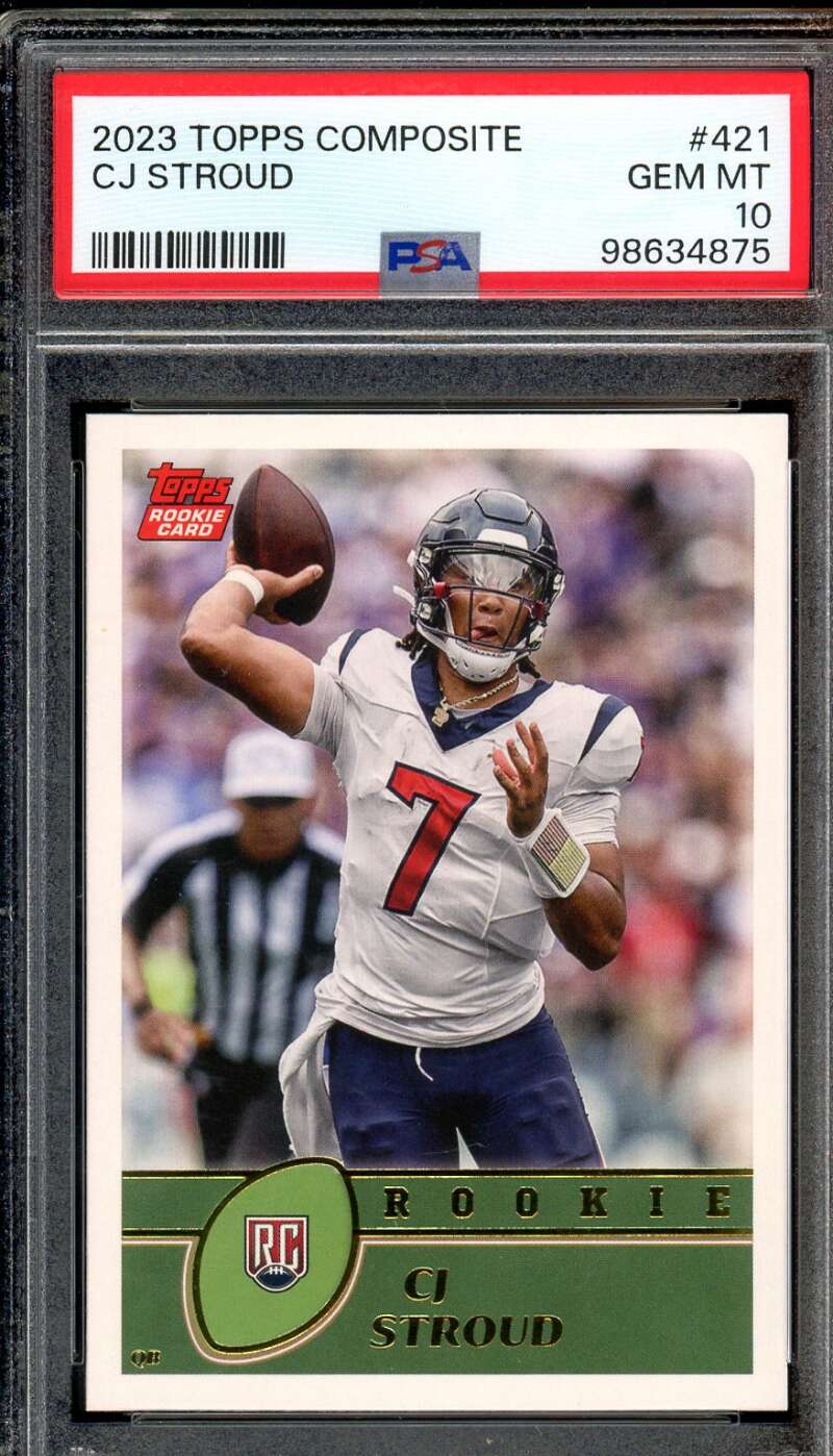 C.J. Stroud Rookie Card 2023 Topps Composite #421 PSA 10 Image 1