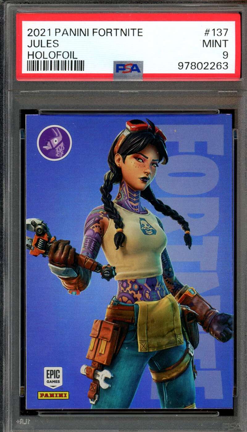 Jules Card 2021 Panini Fortnite Holofoil #137 PSA 9 Image 1