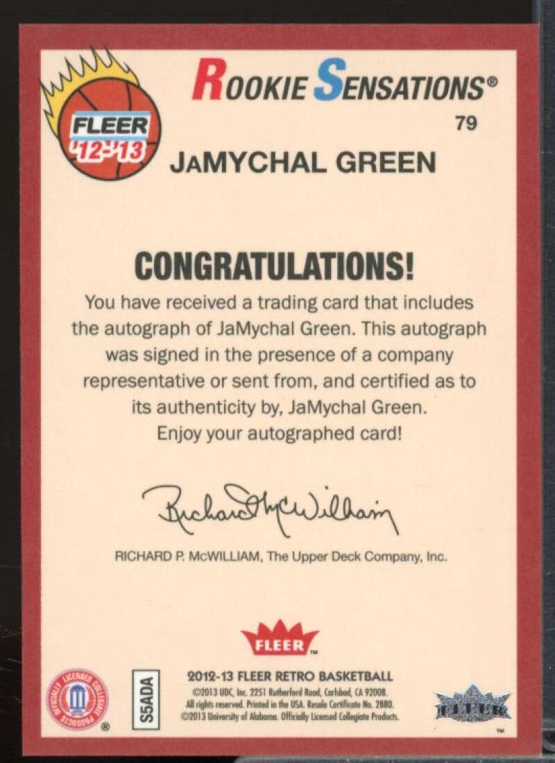 JaMychal Green RS B Rookie Card 2012-13 Fleer Retro Autographs #79  Image 2