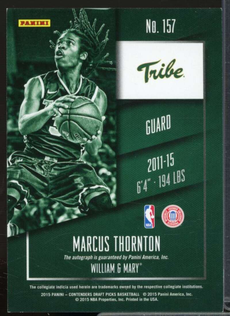 Marcus Thornton AU Card 2015-16 Panini Contenders Draft Picks Draft Ticket #157  Image 2