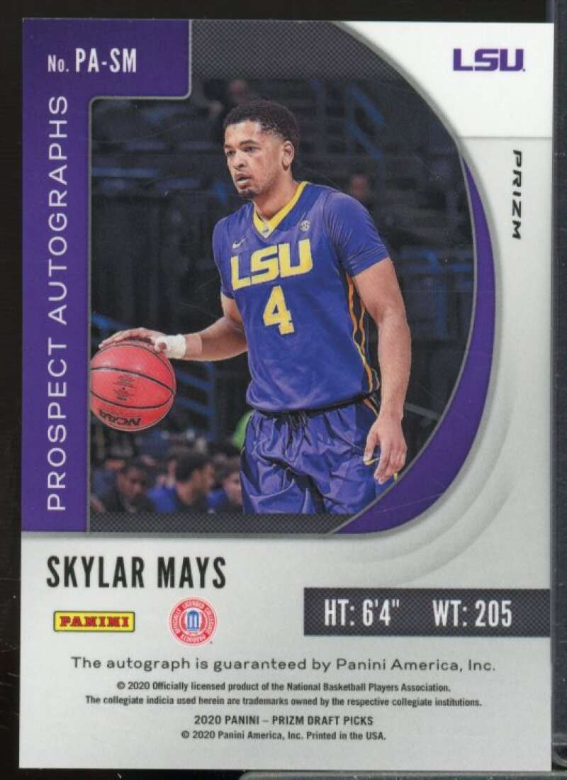 Skylar Mays 2020-21 Panini Prizm Draft Picks Prospect Autographs Pink Ice #44  Image 2