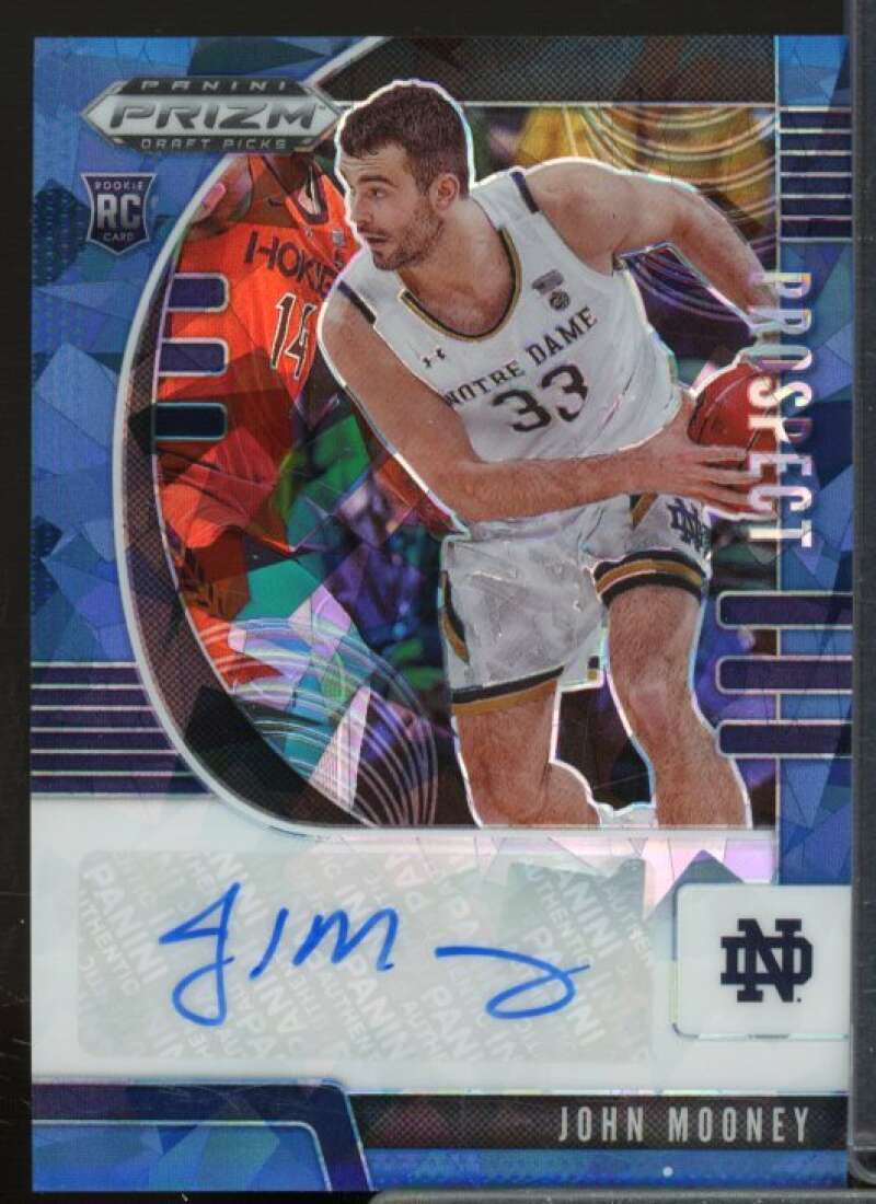 John Mooney 2020-21 Panini Prizm Draft Picks Prospect Autographs Blue Ice #73  Image 1