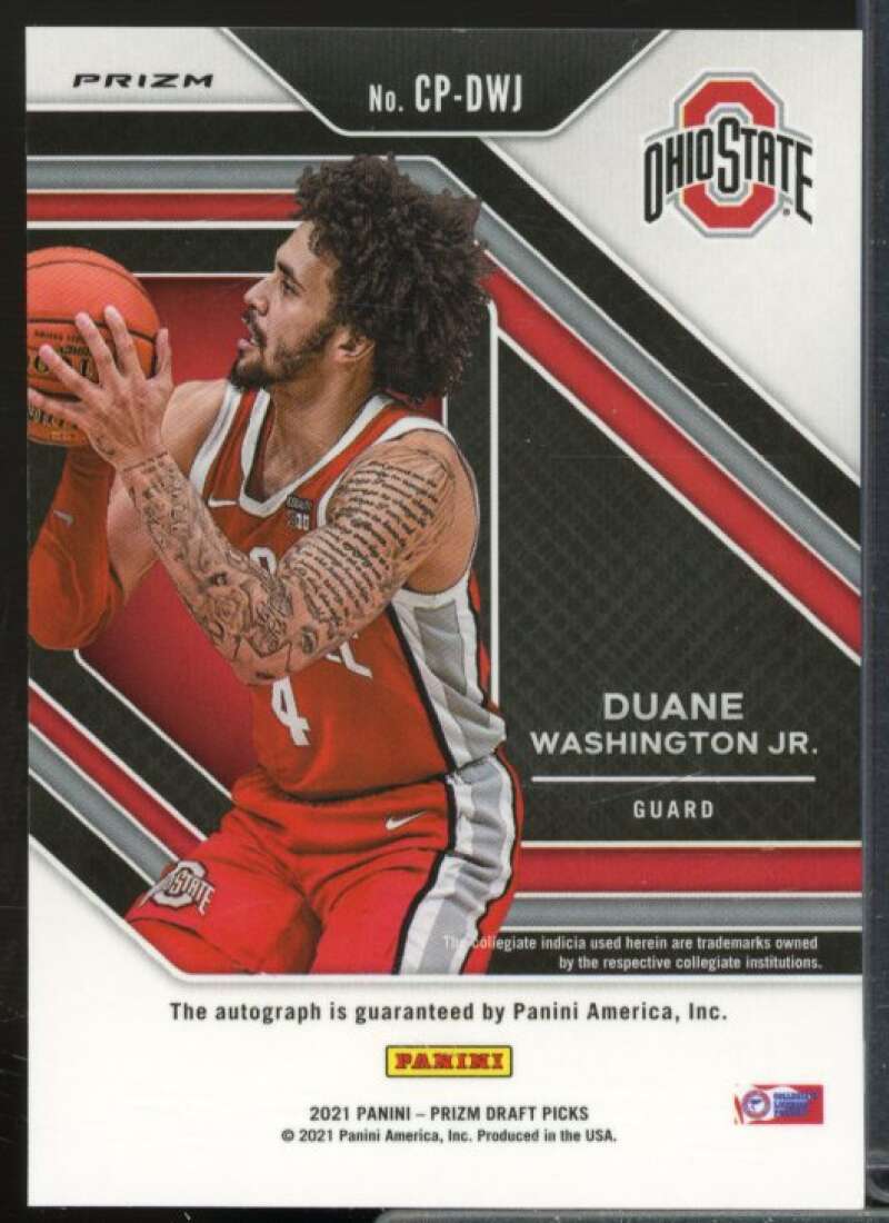 Duane Washington Jr. 2021-22 Panini Prizm Draft College Penmanship Silver #30  Image 2