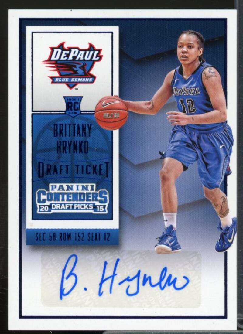 Brittany Hrynko AU Rookie Card 2015-16 Panini Contenders Draft Picks #179  Image 1