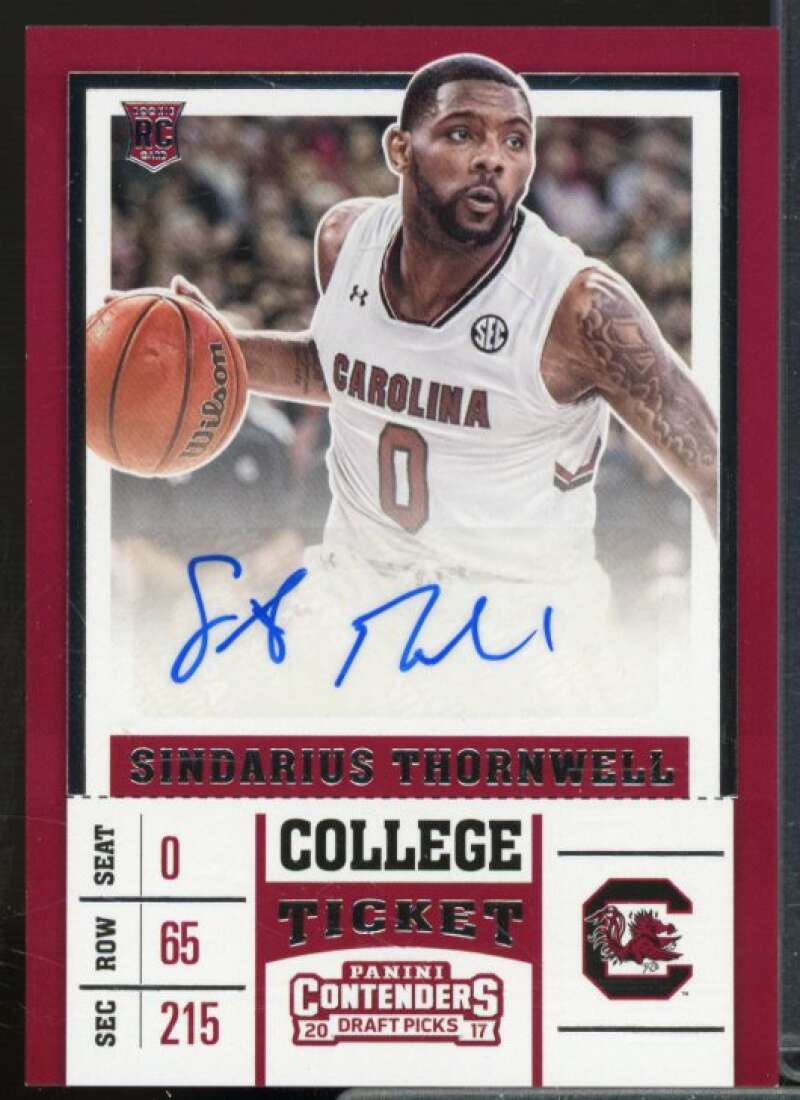 Sindarius Thornwell AU Rookie Card 2017-18 Panini Contenders Draft Picks #92  Image 1