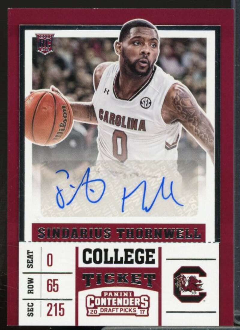 Sindarius Thornwell AU Rookie Card 2017-18 Panini Contenders Draft Picks #92  Image 1