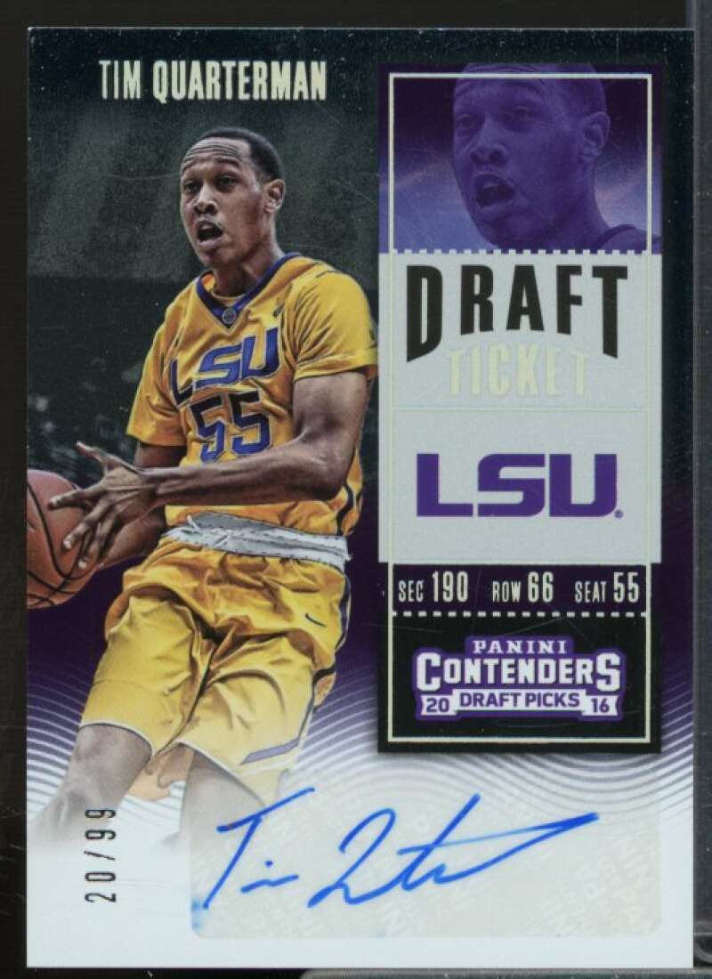 Tim Quarterman AU/Yellow jersey 2016-17 Panini Contenders Draft Ticket #146B  Image 1