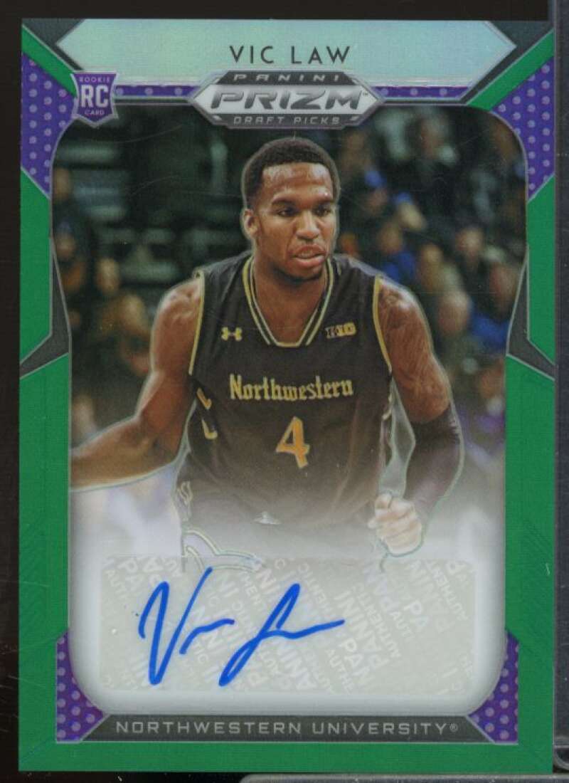 Vic Law Rookie 2019-20 Panini Prizm Draft Picks Autographs Prizms Green #127  Image 1