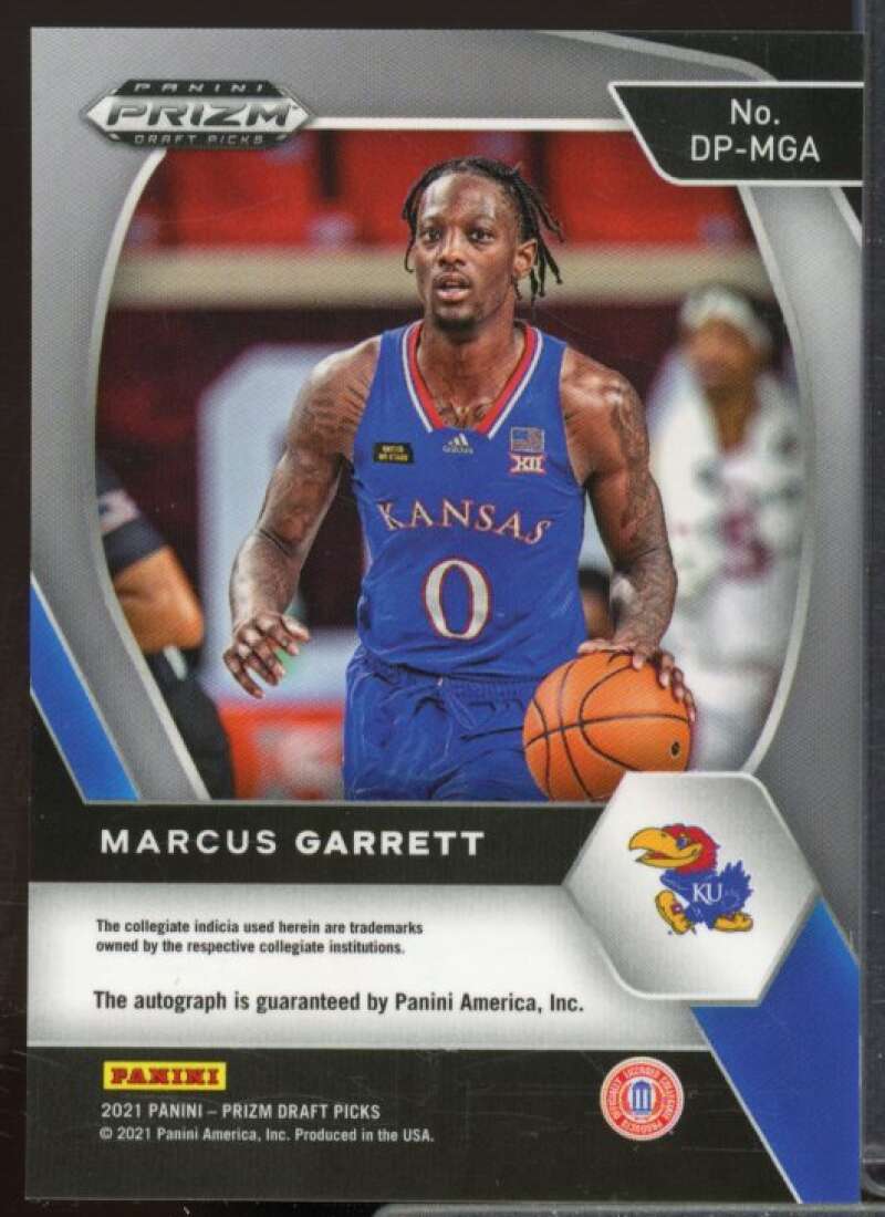 Marcus Garrett Rookie 2021-22 Panini Prizm Draft Picks Draft Pick Autographs #7  Image 2