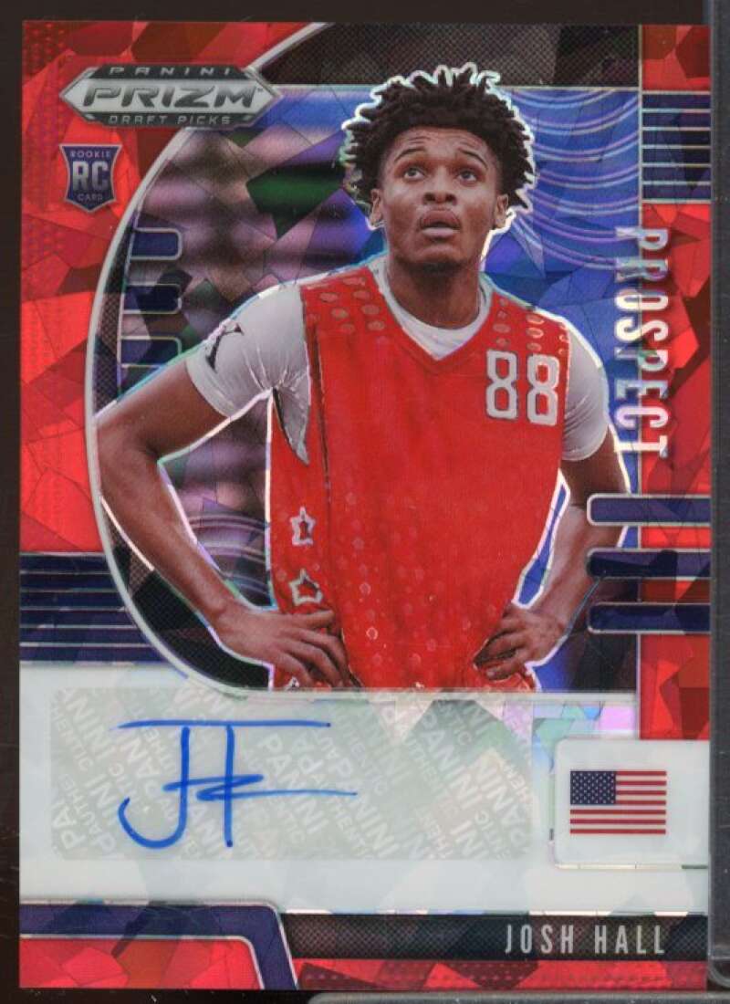 Josh Hall Card 2020-21 Panini Prizm Draft Picks Prospect Autographs Red Ice #22  Image 1