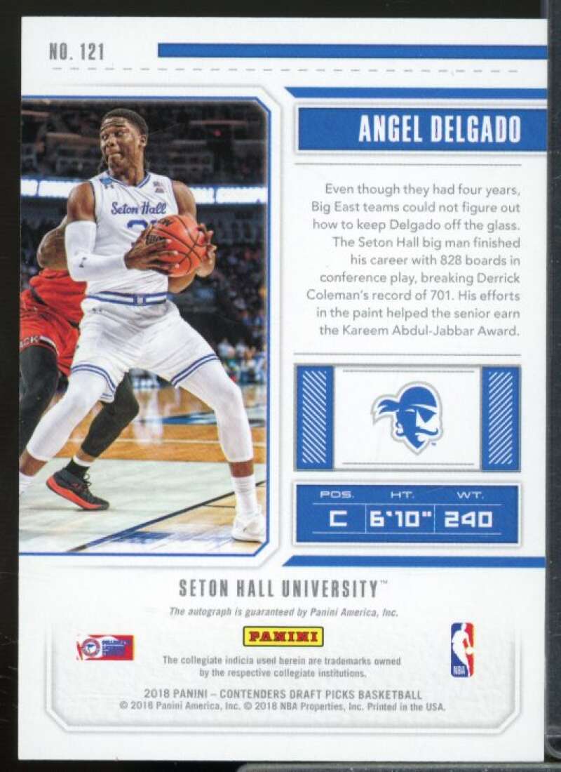 Angel Delgado AU Rookie Card 2018-19 Panini Contenders Draft Picks #121  Image 2