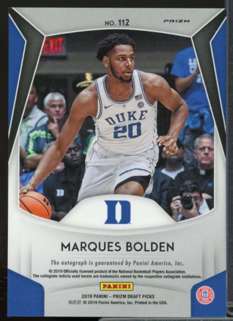 Marques Bolden 2019-20 Panini Prizm Draft Picks Autographs Prizms Blue #112  Image 2