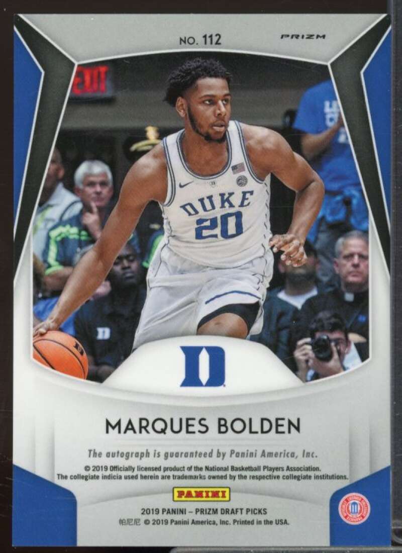 Marques Bolden 2019-20 Panini Prizm Draft Picks Autographs Prizms Blue #112  Image 2