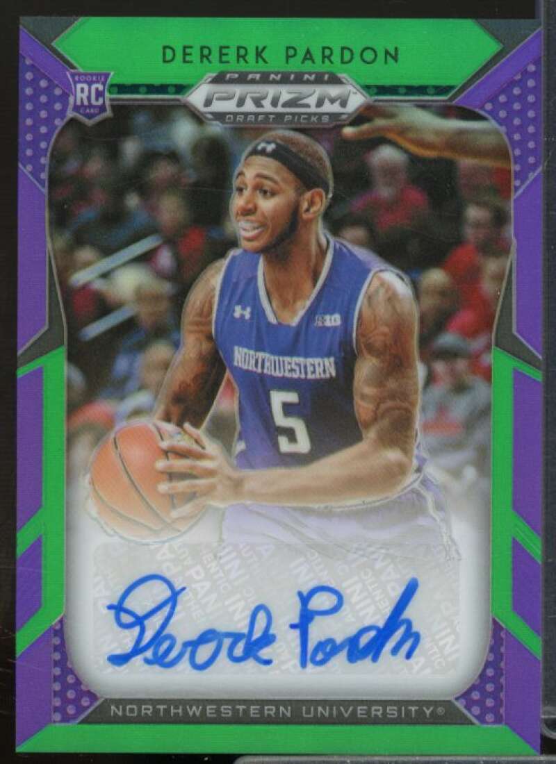 Dererk Pardon/199 2019-20 Panini Prizm Draft Picks Auto Prizm Purple Green #124  Image 1