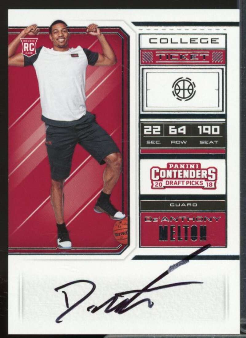 De'Anthony Melton AU Rookie Card 2018-19 Panini Contenders Draft Picks #74  Image 1