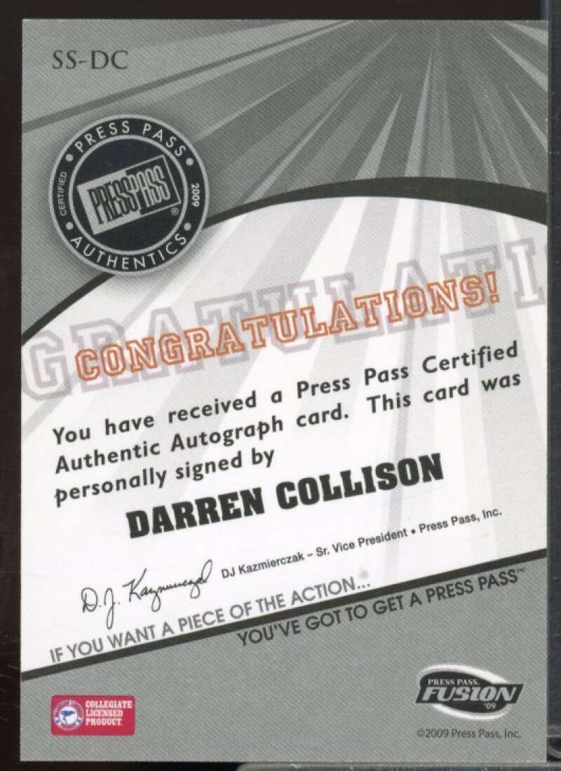 Darren Collison/86 Rookie Card 2009 Press Pass Fusion Autographs Green #SSDC  Image 2