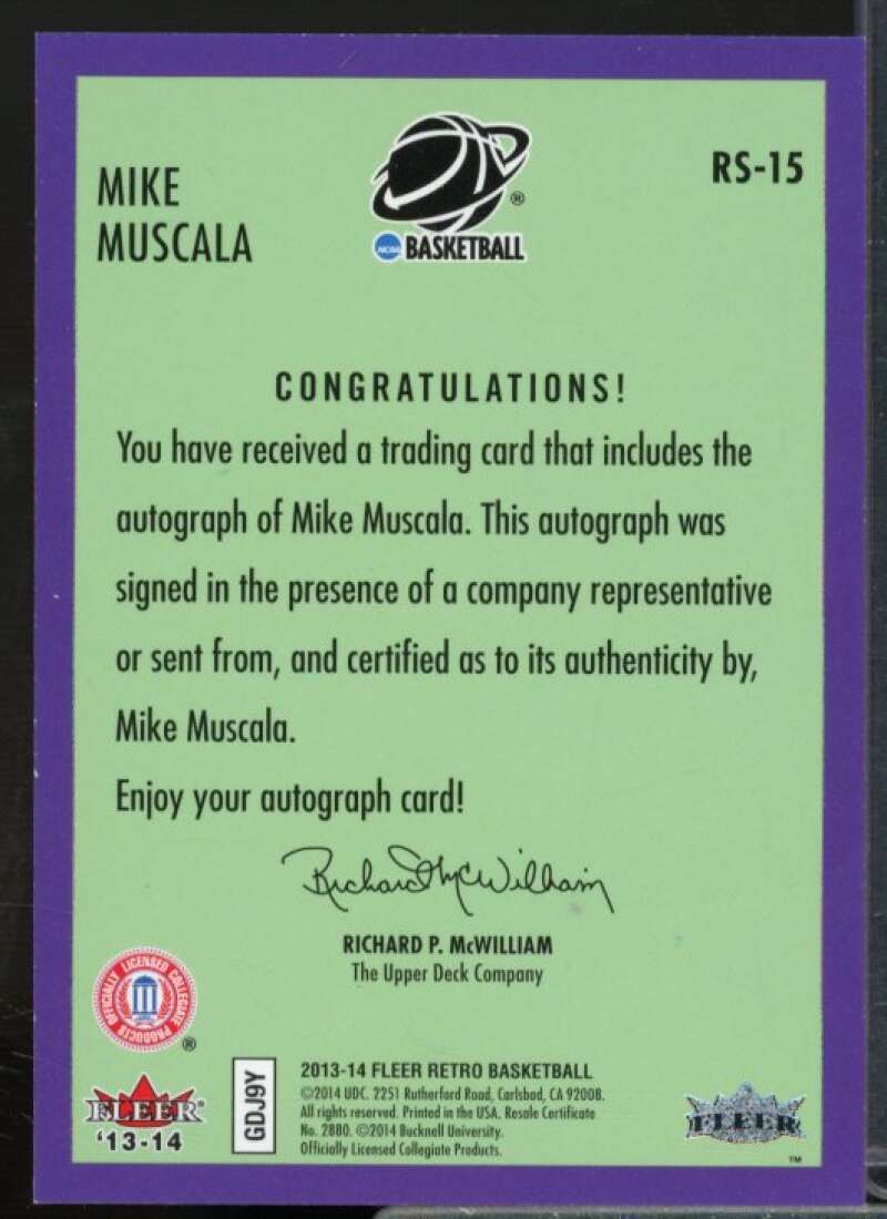 Mike Muscala 2013-14 Fleer Retro '92-93 Fleer Rookie Sensation Autographs #RS15  Image 2