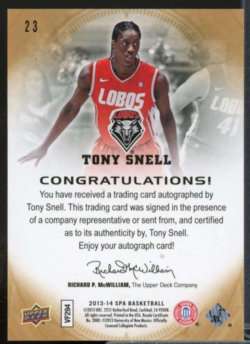 Tony Snell C Rookie Card 2013-14 SP Authentic Autographs #23  Image 2