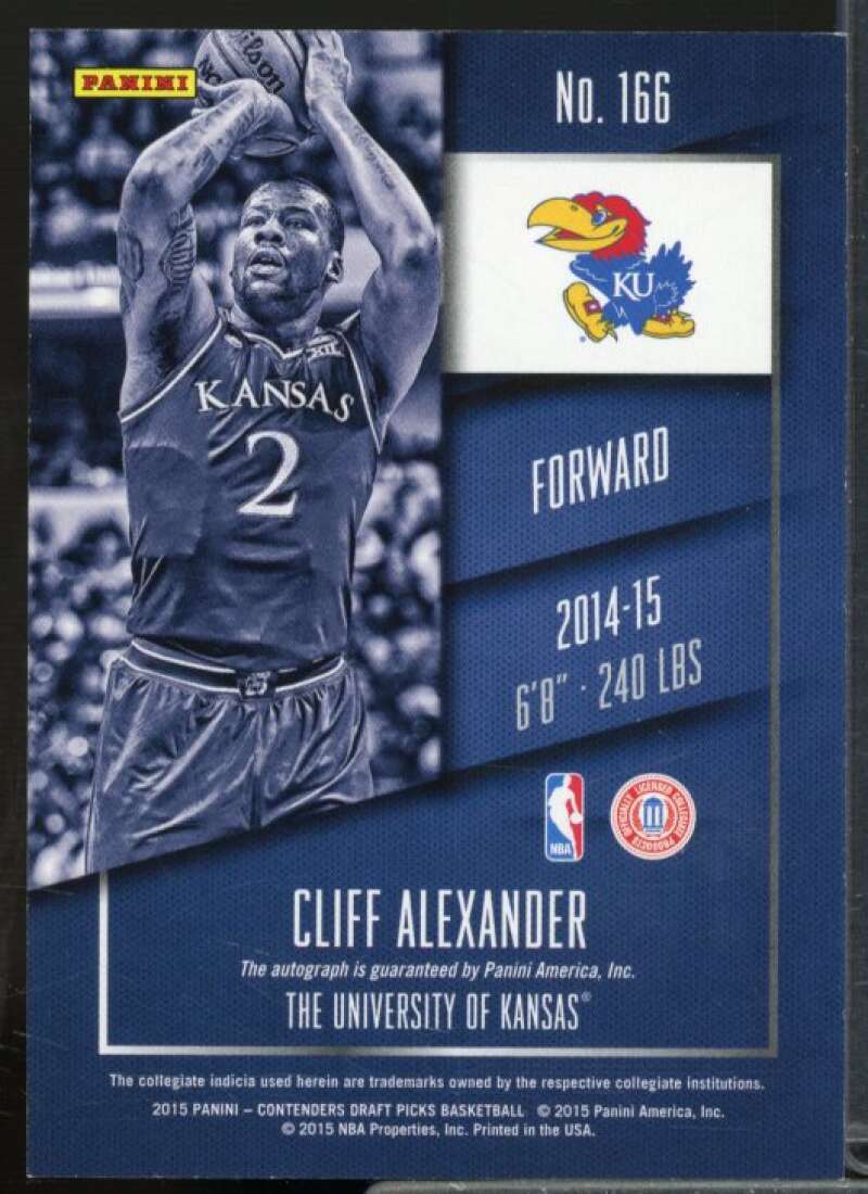 Cliff Alexander AU/Facing left Card 2015-16 Panini Contenders Draft Picks #111B  Image 2