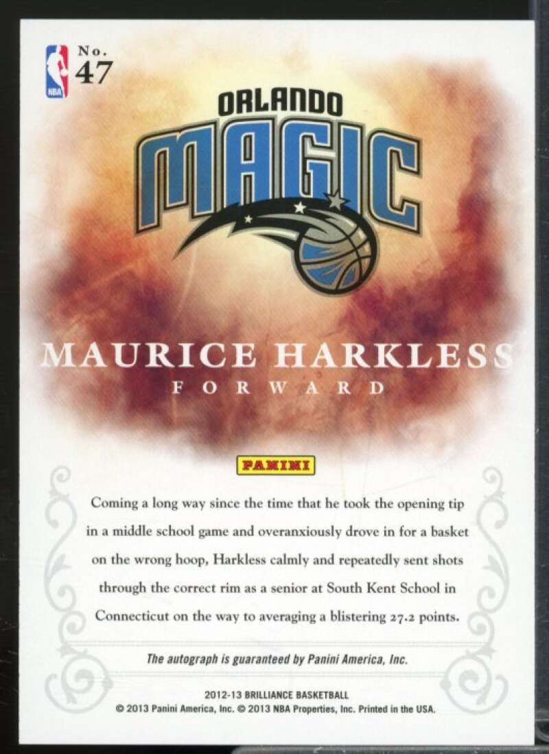 Maurice Harkless 2012-13 Panini Brilliance Brilliant Beginnings Autographs #47  Image 2