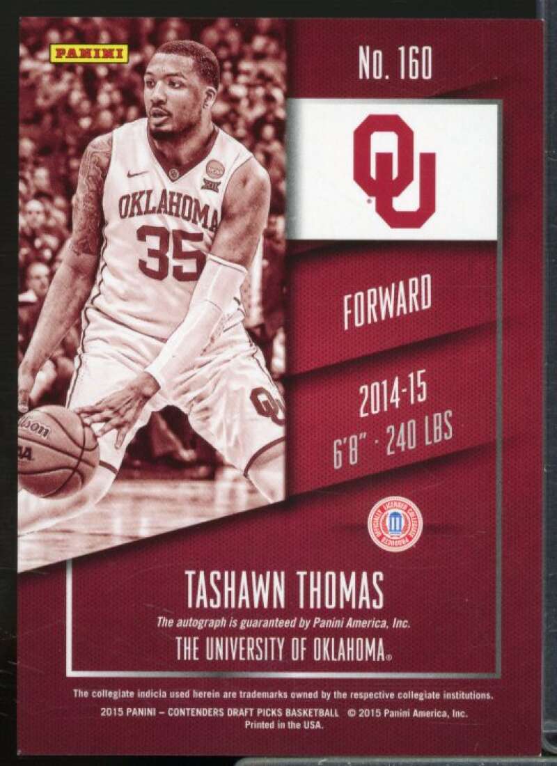 TaShawn Thomas AU Rookie Card 2015-16 Panini Contenders Draft Picks #160  Image 2