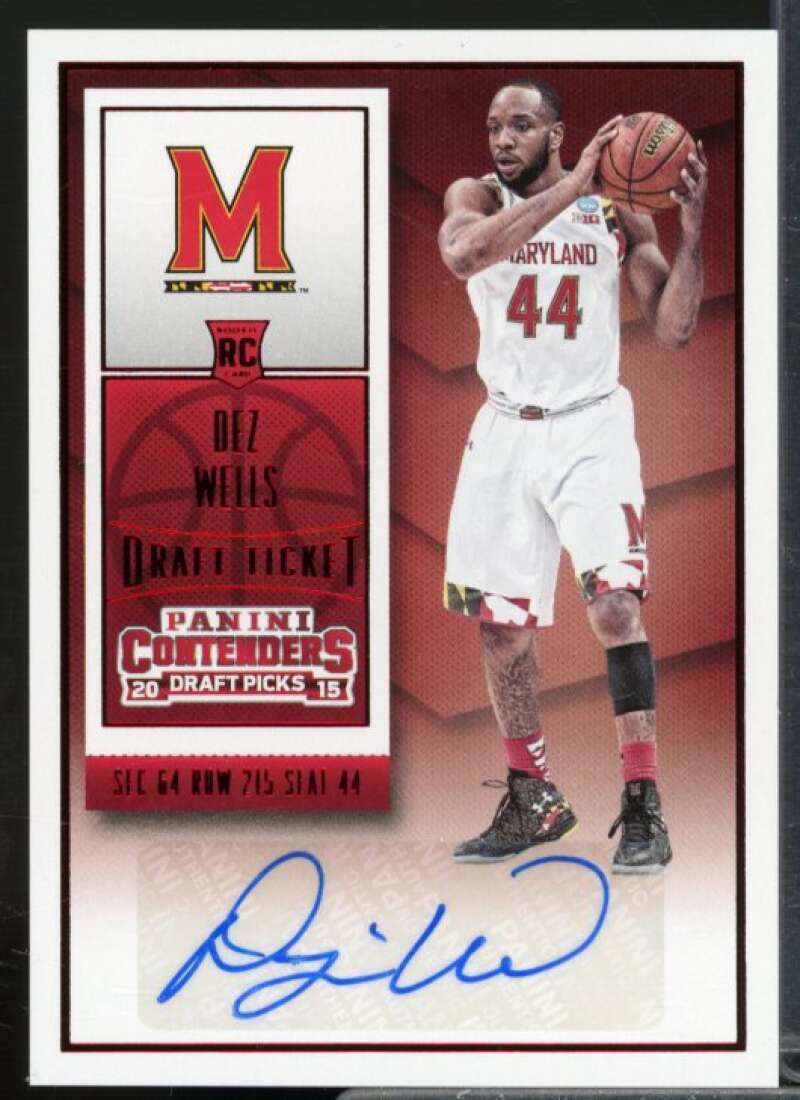 Dez Wells AU 2015-16 Panini Contenders Draft Picks Draft Ticket Red Foil #191  Image 1