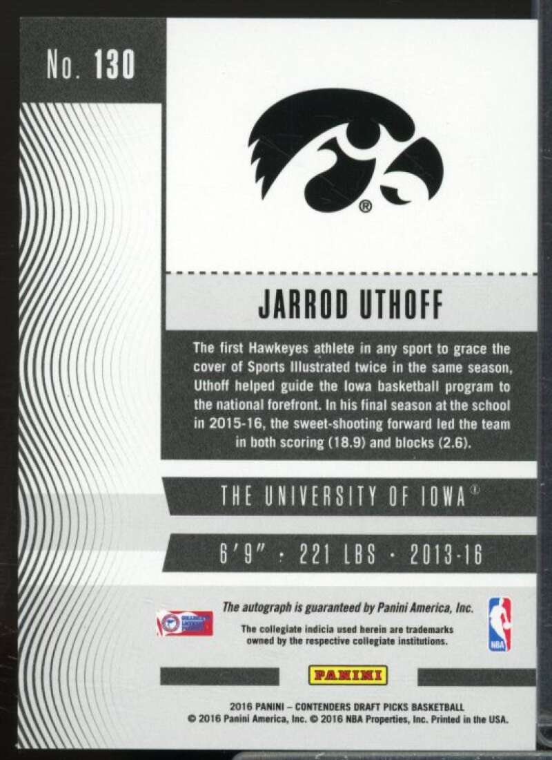 Jarrod Uthoff AU 2016-17 Panini Contenders Draft Picks Draft Blue Foil #130A  Image 2