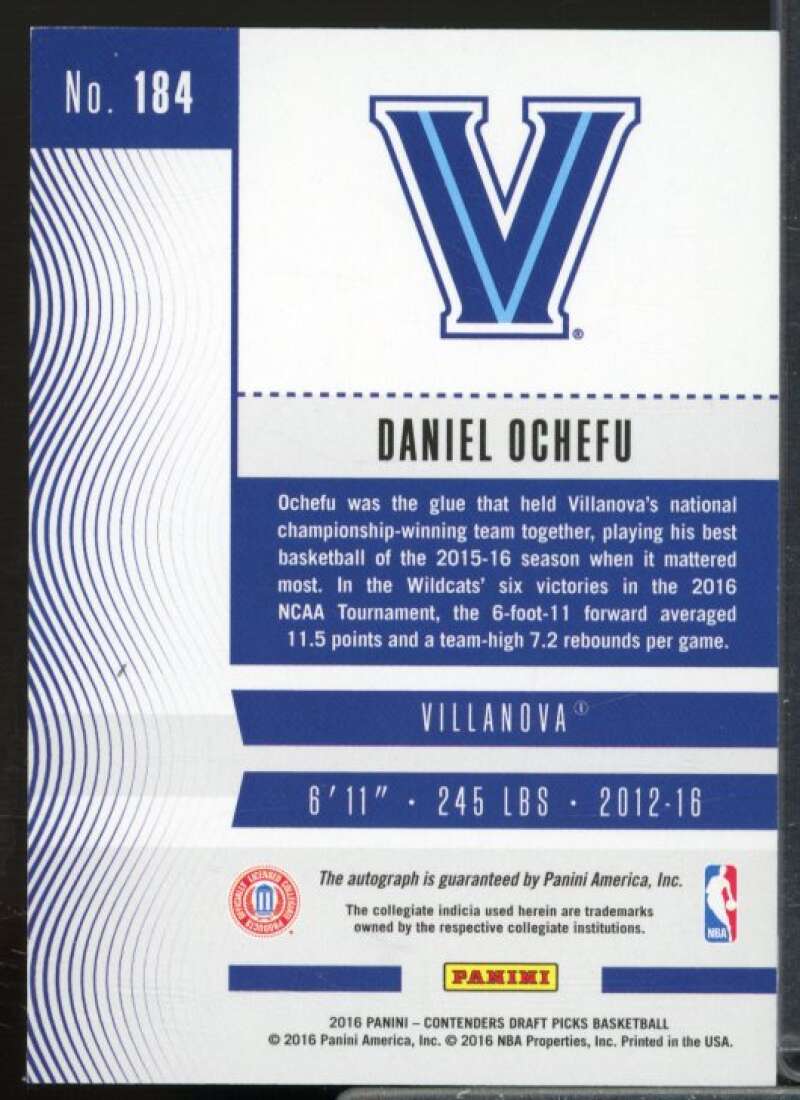 Daniel Ochefu AU 2016-17 Panini Contenders Draft Picks Draft Blue Foil #184  Image 2