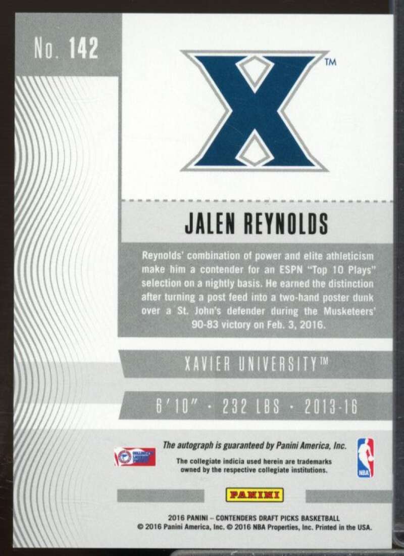 Jalen Reynolds AU 2016-17 Panini Contenders Draft Picks Draft Blue Foil #142A  Image 2