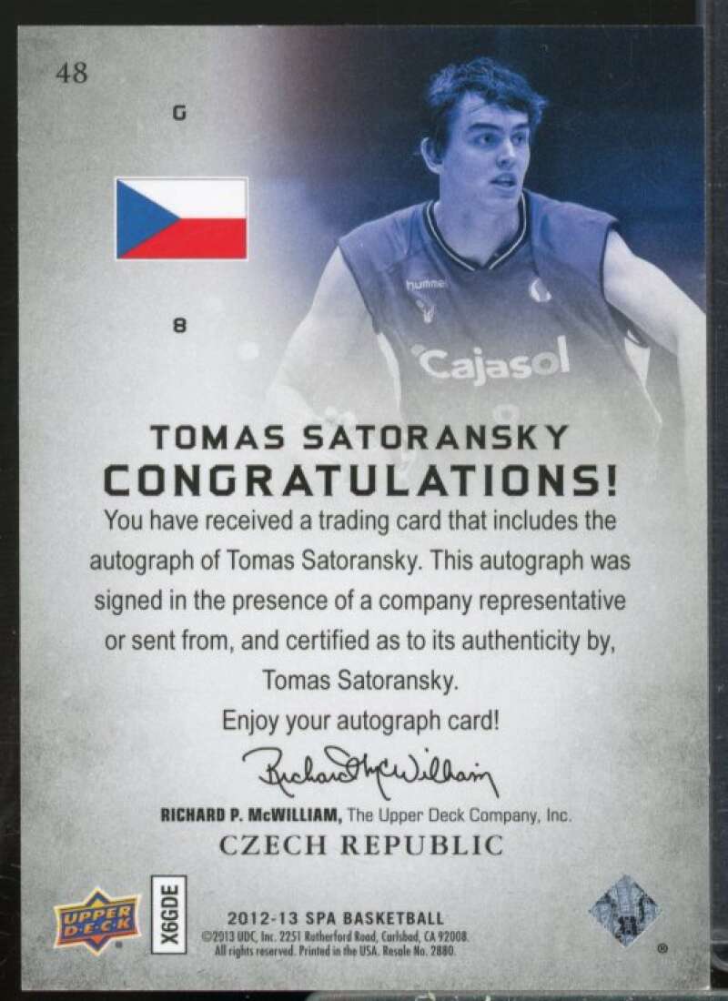 Tomas Satoransky D Rookie Card 2012-13 SP Authentic Autographs #48  Image 2