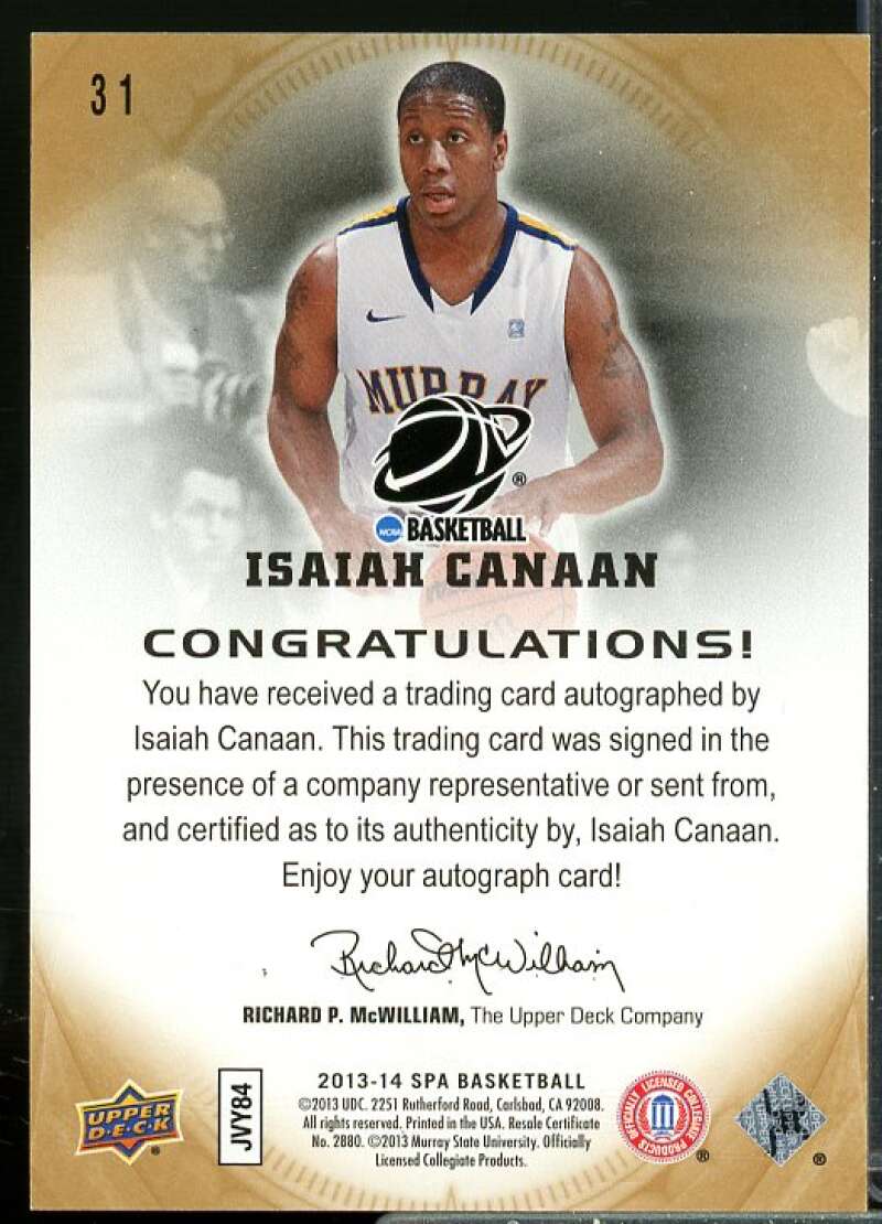 Isaiah Canaan C Rookie Card 2013-14 SP Authentic Autographs #31  Image 2